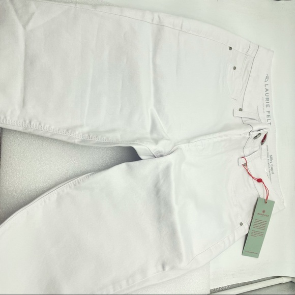 1X Laurie Felt Regular Colored Silky Denim Capri Pull On Jeans White Plus - Picture 6 of 15